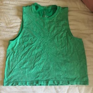 Women’s ‘SAGE’ Green Fullback High Neck Muscle Tank Top